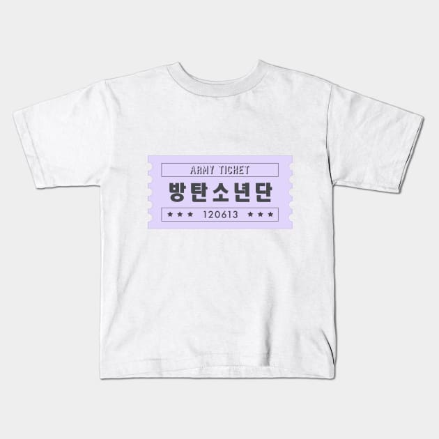 ARMY ticket Kids T-Shirt by Oricca